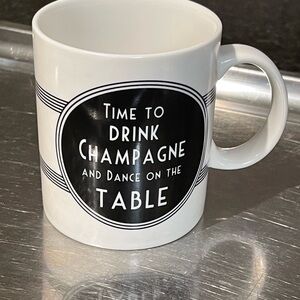 White and Black Champagne Quote Ceramic Mug